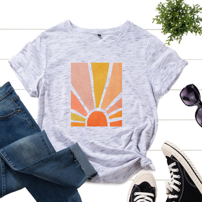 Aesthetic Woman Themed Abstract Graphic Print Women Tops T-Shirts