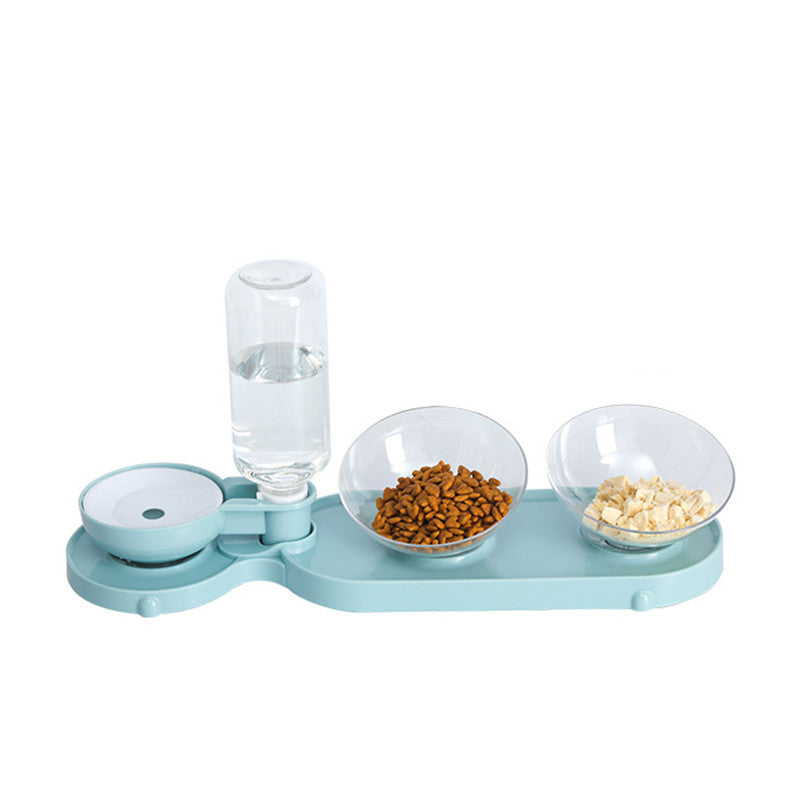 Non Slip 15 Degrees Pet Feeder Double Bowl