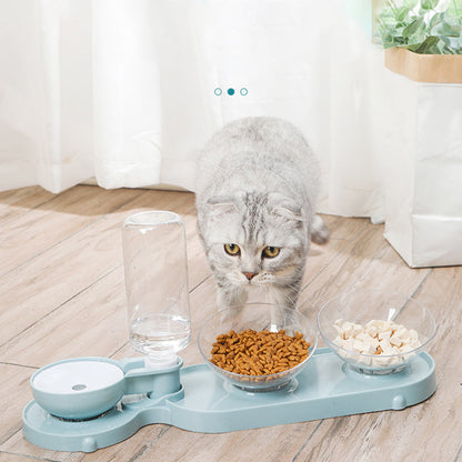 Non Slip 15 Degrees Pet Feeder Double Bowl