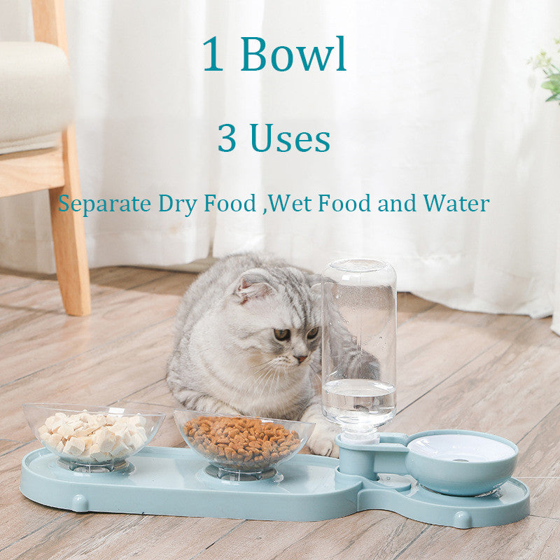 Non Slip 15 Degrees Pet Feeder Double Bowl