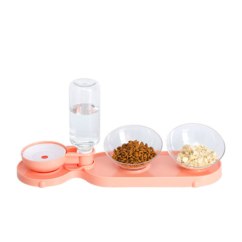 Non Slip 15 Degrees Pet Feeder Double Bowl