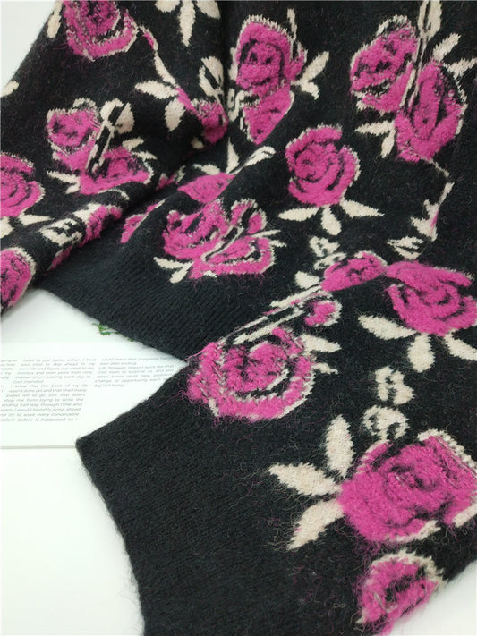 Bloomburst O Neck Floral Sweater
