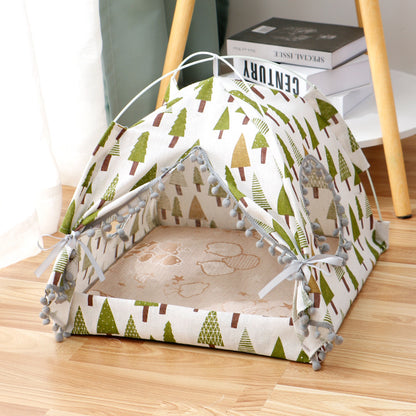 Foldable Princess Cat Tent Bed
