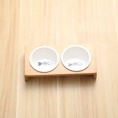 Cat Love Organic Wood Bowls
