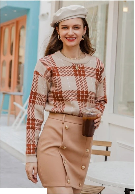 Seasonal Colorful Contrast Harmony Sweater