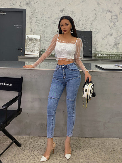 Women’s High Waist Slim Pencil Jeans