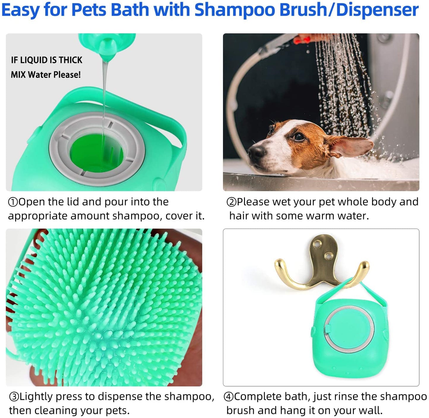 Dog Cat Internal Shampoo Box Bathroom Silicone Massage Comb