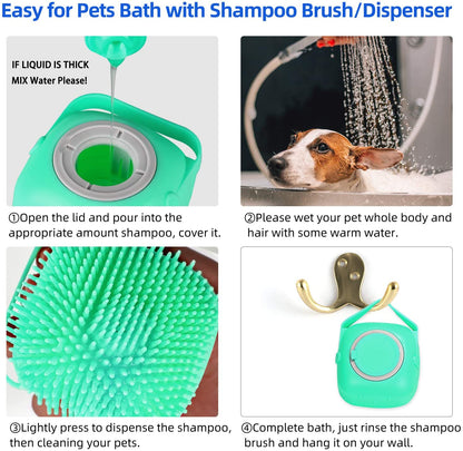 Dog Cat Internal Shampoo Box Bathroom Silicone Massage Comb