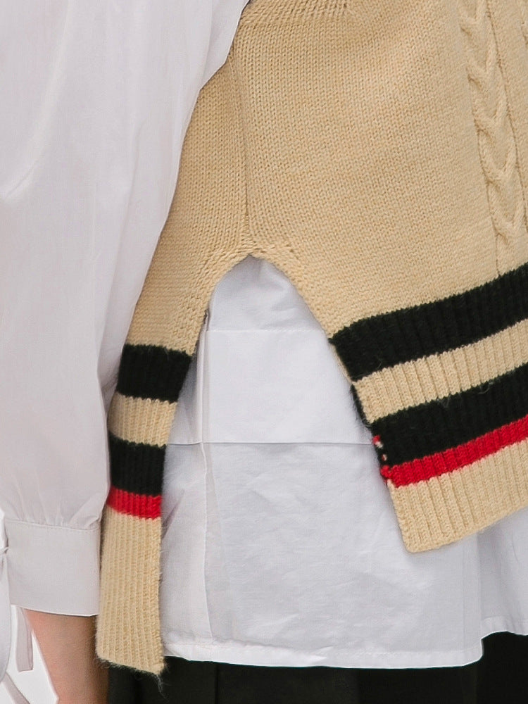 K Delight Sleeveless Badge Sweater Set