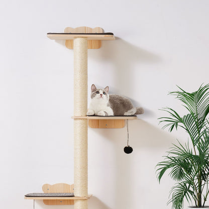 Wall Mounted Cat Climbing Wood Stairs Furniture