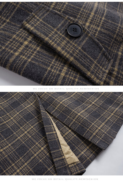 Vintage Plaid Style Thick Warm Outwear Coats For Women
