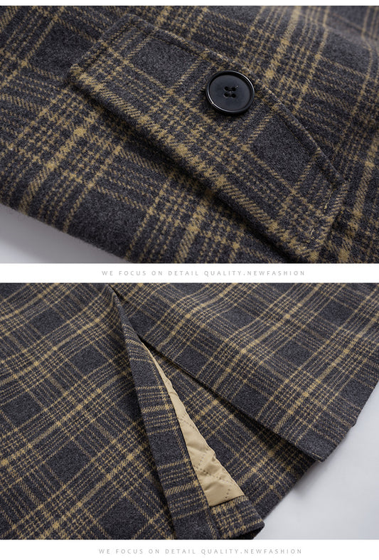 Vintage Plaid Style Thick Warm Outwear Coats For Women