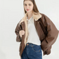 Retro Luxe Fur-Lined Leather Jacket