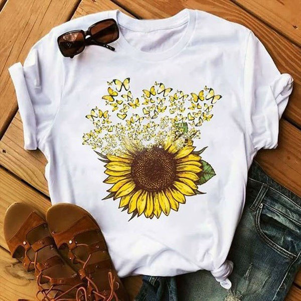 Women Disney Lilo Stitch T-Shirt Cartoon Print Summer Tops