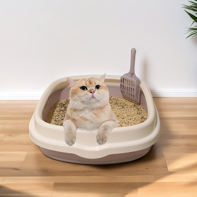 Anti Splash Cat Toilet Bedpan Plastic Litter Box