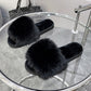 Faux Fur Winter Style Warm Soft Flat Slippers For Women