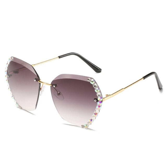 Diamond Square Rimless Luxury Sunglasses