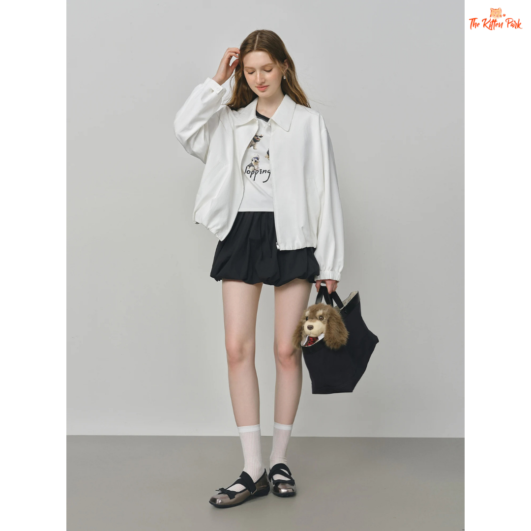 2026 French Barn-Style Short Jacket – Women’s Oversize Workwear Coat