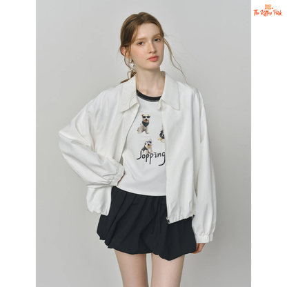 2026 French Barn-Style Short Jacket – Women’s Oversize Workwear Coat