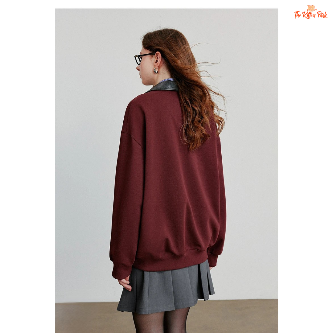2026 Lulicore Deep V Neck Spliced Cotton Pullover with slim fit, deep V-neck, and cotton-polyester knit for autumn/winter office wear.