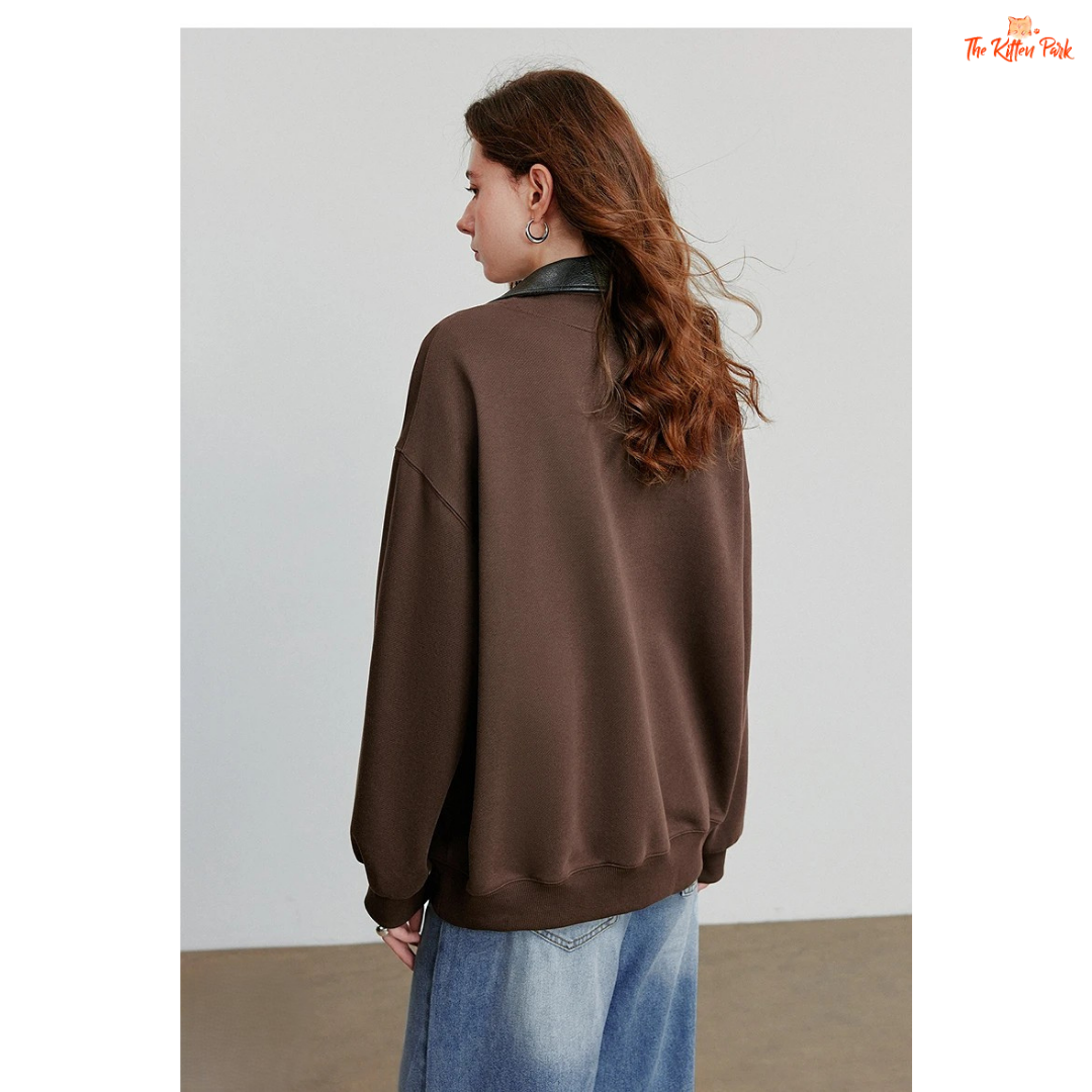2026 Lulicore Deep V Neck Spliced Cotton Pullover with slim fit, deep V-neck, and cotton-polyester knit for autumn/winter office wear.