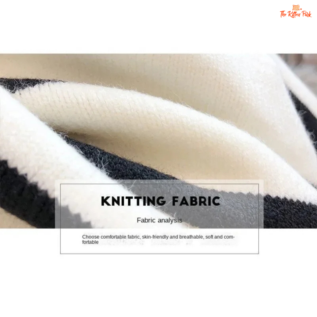 2026 Zipper Stripe Short Pullover Sweater for Women, loose fit, striped polyester knit with zipper, ideal for casual autumn/winter wear.