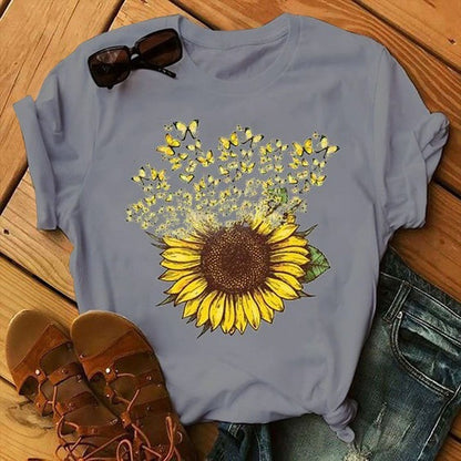 Women Disney Lilo Stitch T-Shirt Cartoon Print Summer Tops
