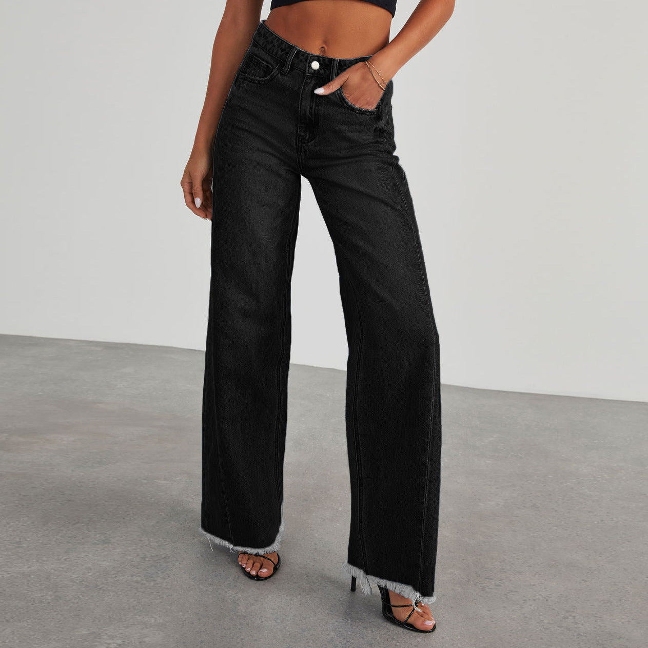 Womens Straight High Waist Jeans