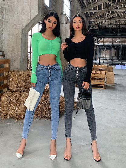 Women’s High Waist Slim Pencil Jeans