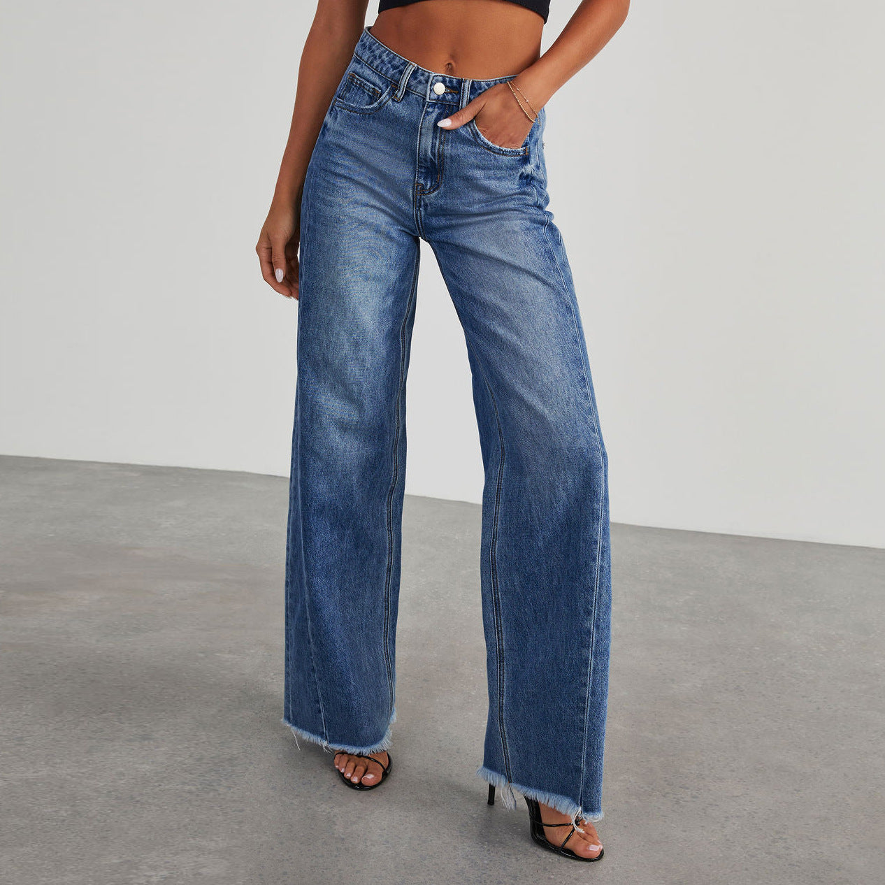 Womens Straight High Waist Jeans
