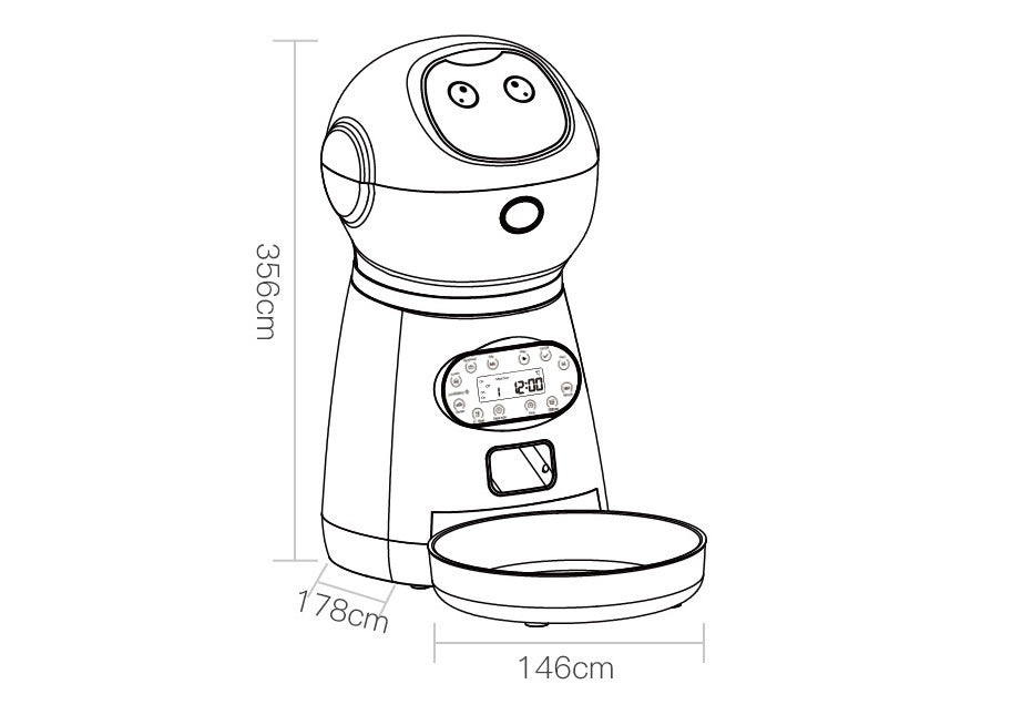 Voice Record LCD Screen Timer Stainless Steel Automatic Pet Feeder