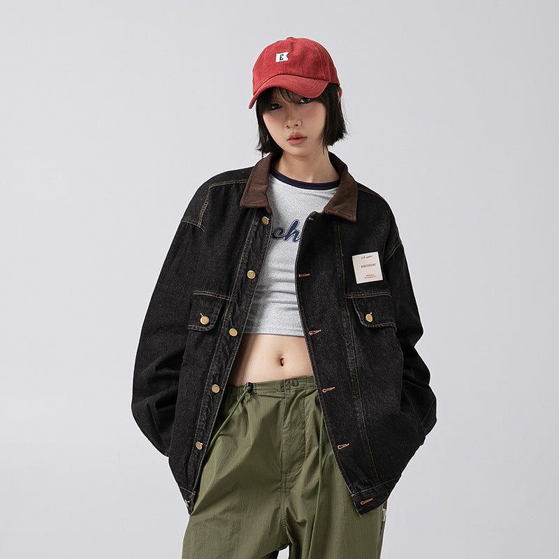Flap Pocket Button Up Denim Jackets For Women