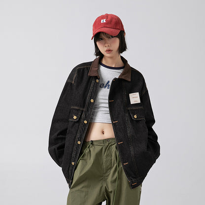Flap Pocket Button Up Denim Jackets For Women