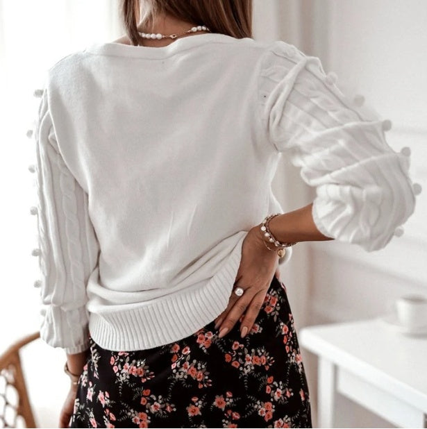 Chic Quilted V Neck Cardigan