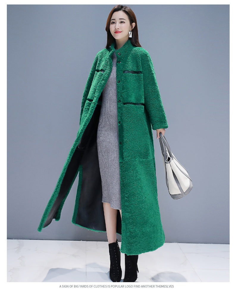 Vintage Chic Green PU Overcoat
