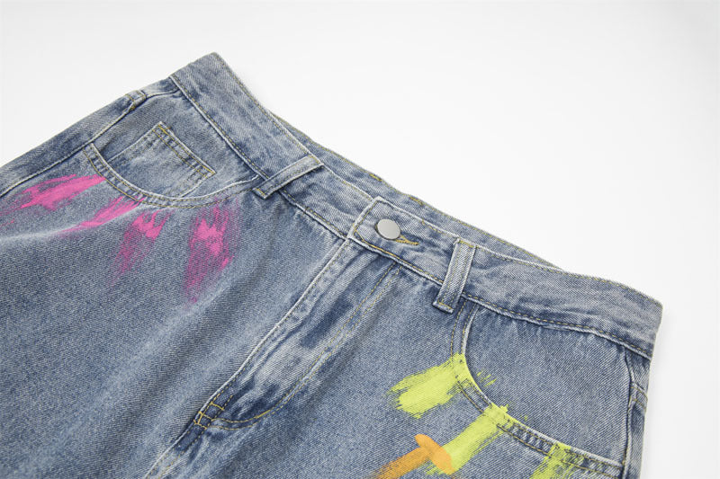 American Street Style Graffiti Print Jeans