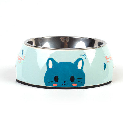 Cats Stainless Steel Cartoon Meow Print Bowl