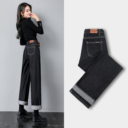 Womens Straight High Waisted Jeans