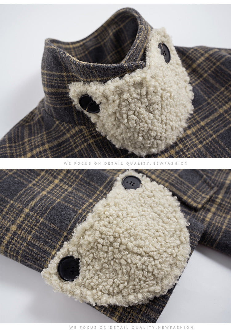 Vintage Plaid Style Thick Warm Outwear Coats For Women