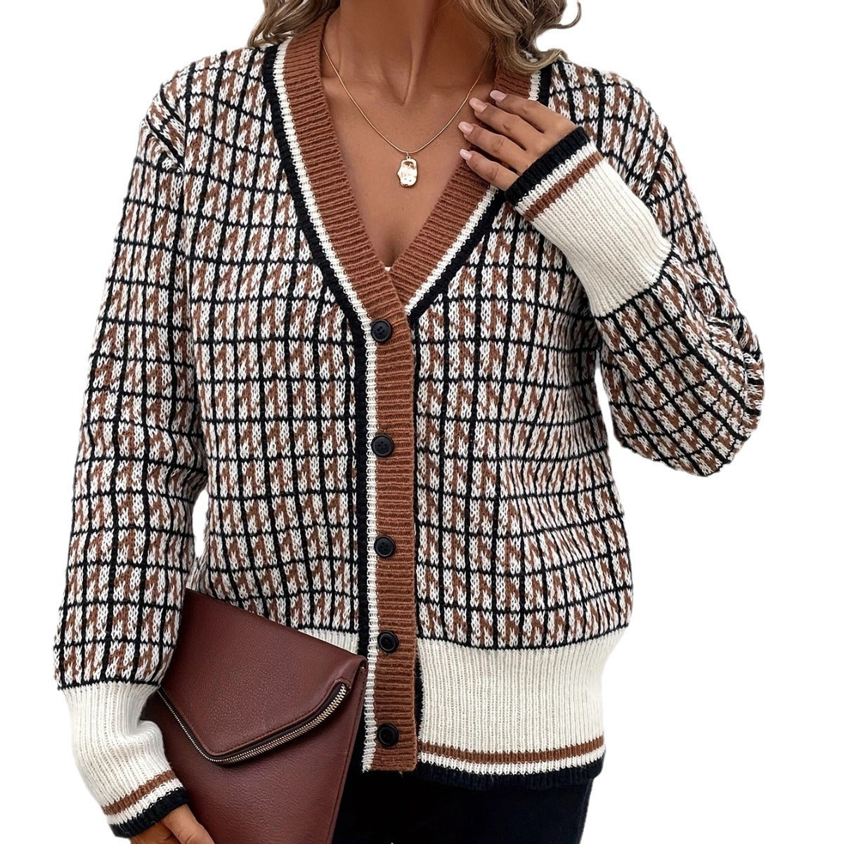Womens V Neck Oversized Cardigan Sweater