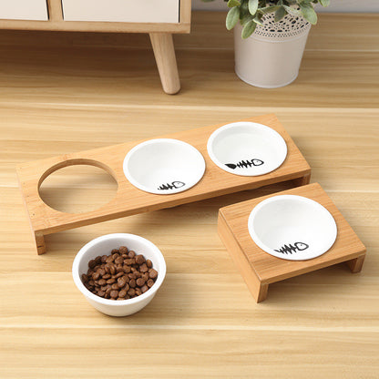Cat Love Organic Wood Bowls