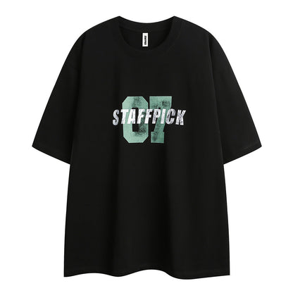 Womens Vintage Black Letter Print T-Shirts