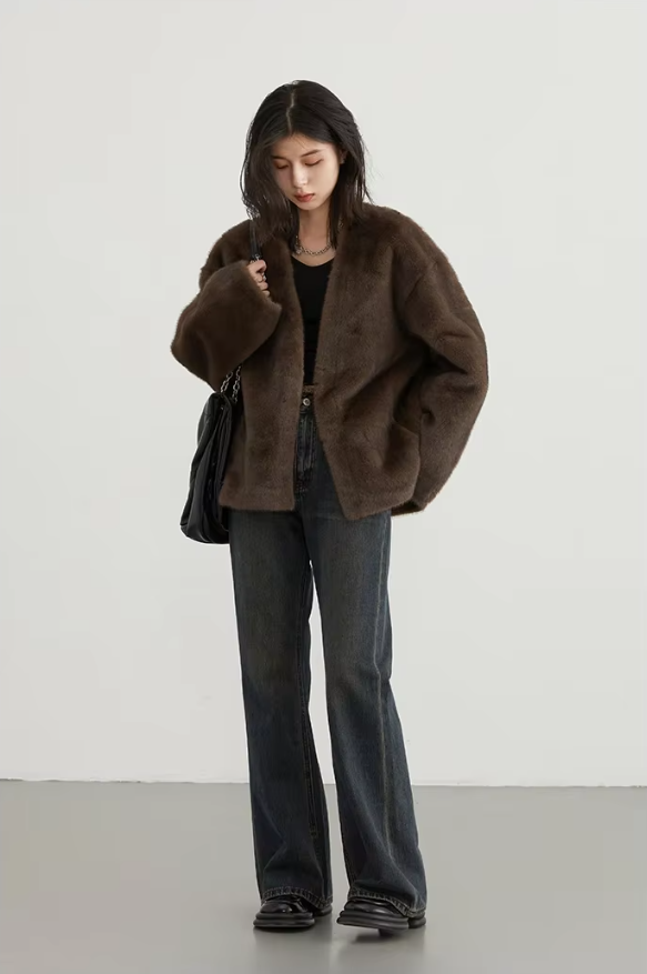 Frosty Chic Plush Overcoat