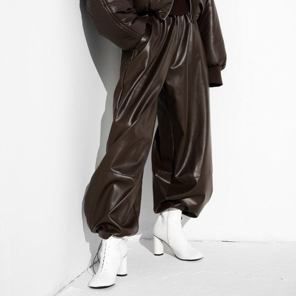 Chic Winter Leather Trousers