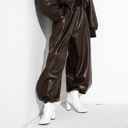 Chic Winter Leather Trousers