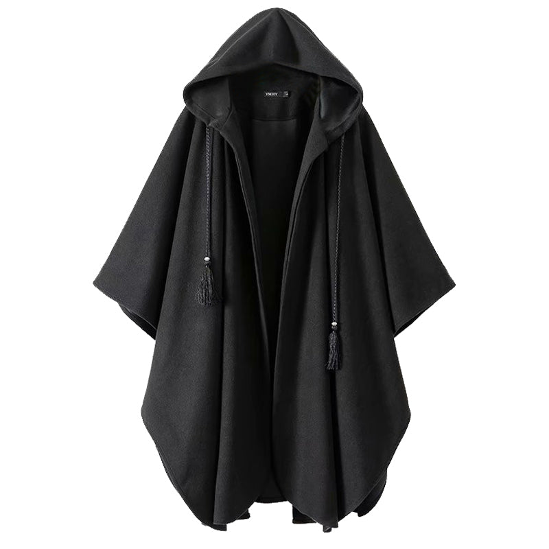 Womens Elegant Hooded Black Coat