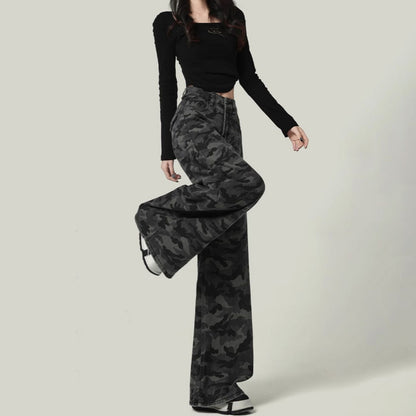 Women’s Camouflage Wide Leg Cargo Jeans