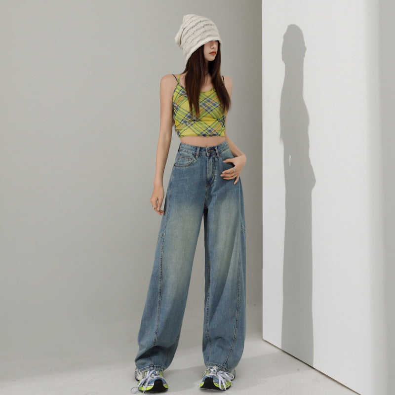 Casual Straight Leg Baggy Jeans For Women