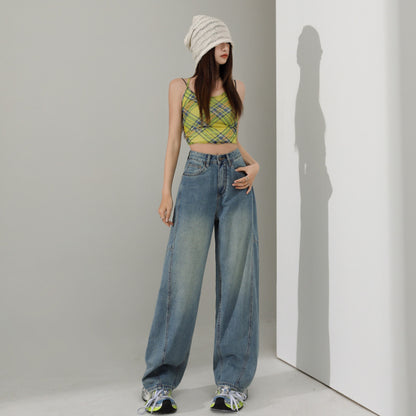 Casual Straight Leg Baggy Jeans For Women
