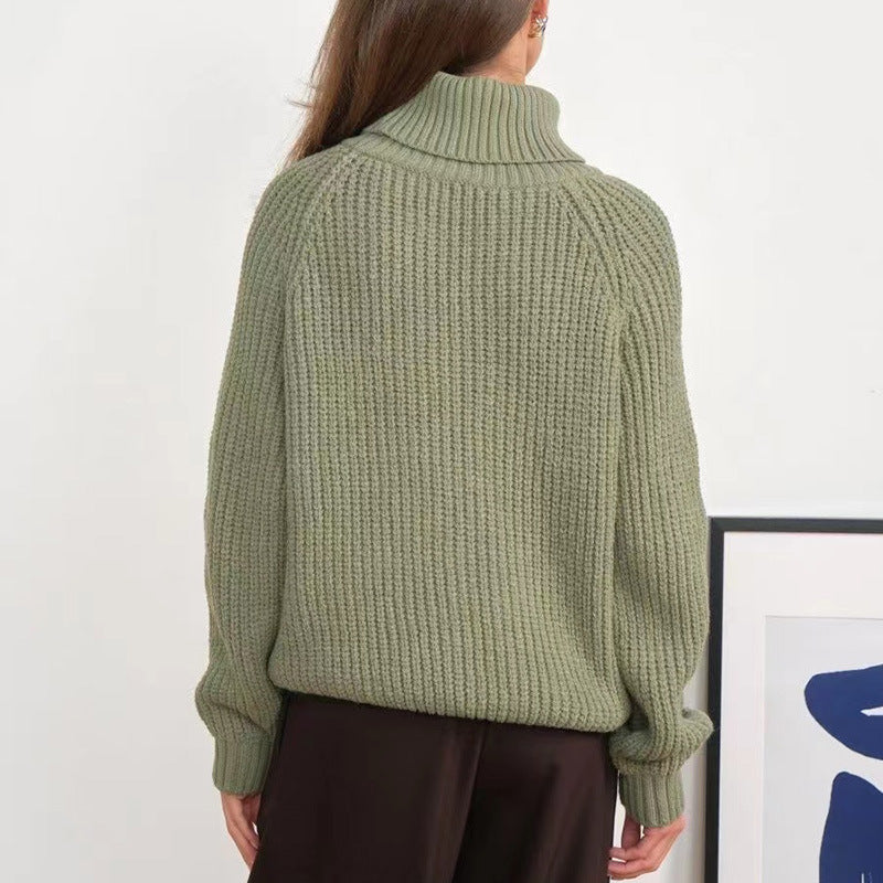 Women Casual Autumn Winter Turtleneck Knitted Sweaters